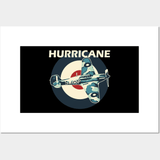 Hawker Hurricane Aircraft Airplane Aeroplane RAF Plane UK Roundel Retro Posters and Art